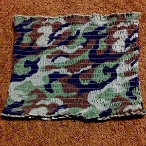 Derek Heart Small camo stretchy tube top EUC
